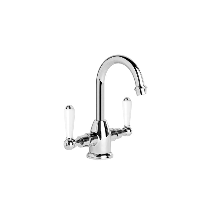 Brodware Neu England Basin Mixer – White Porcelain Lever