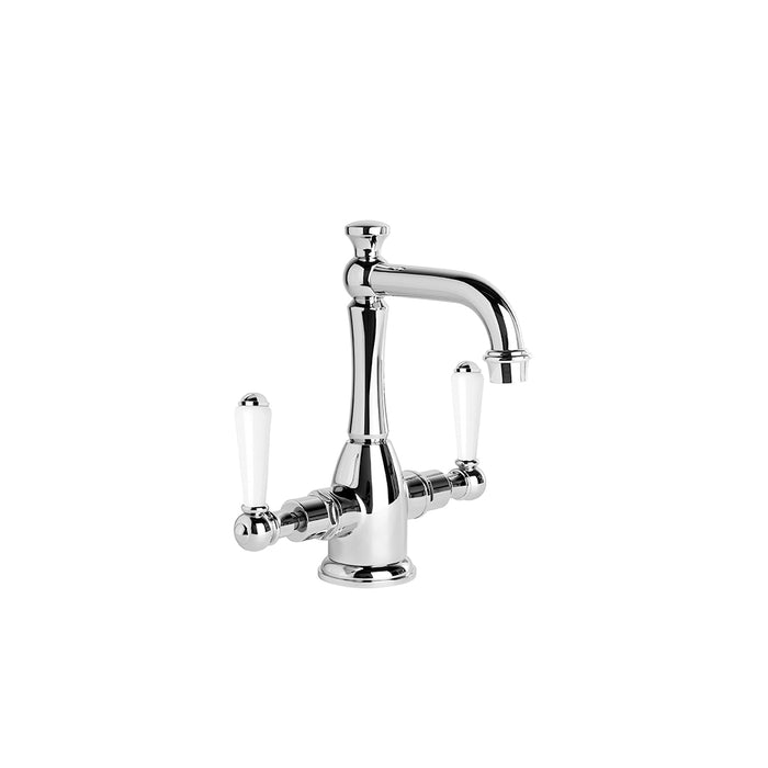 Brodware Neu England Basin Mixer – White Porcelain Lever