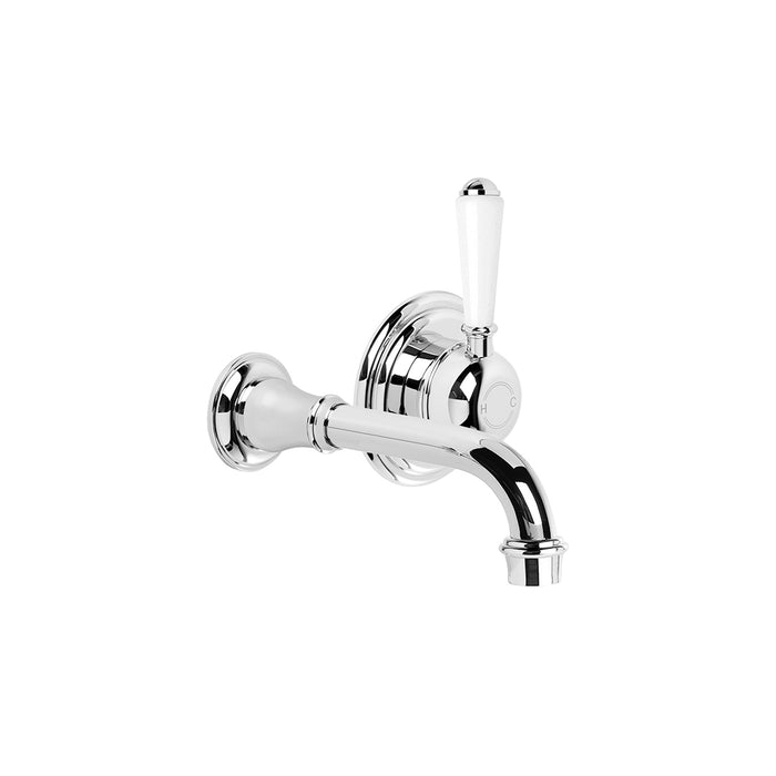 Brodware Neu England Wall Mixer Set – White Porcelain Lever