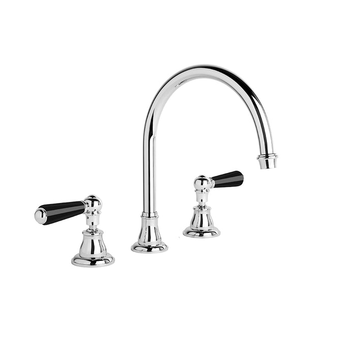 Brodware Neu England Bath Set – Black Porcelain Lever