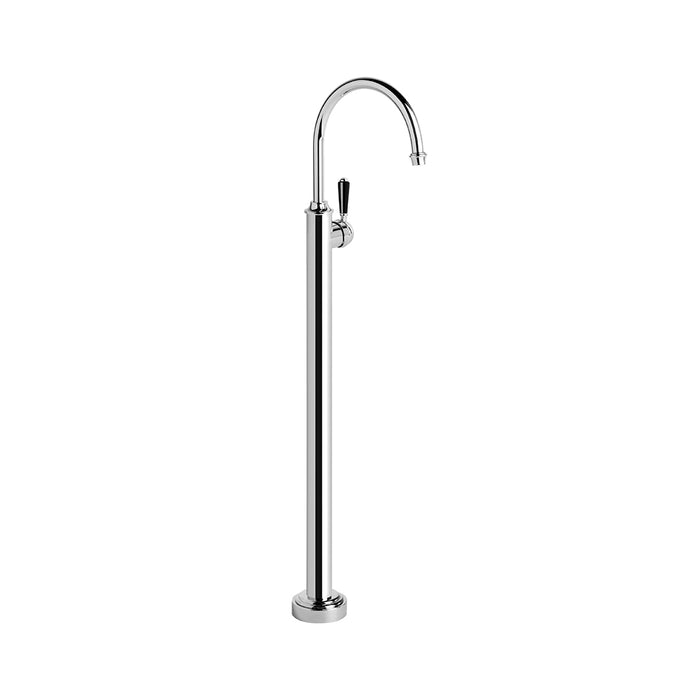 Brodware Neu England Floor Mounted Bath Mixer – Black Porcelain Lever