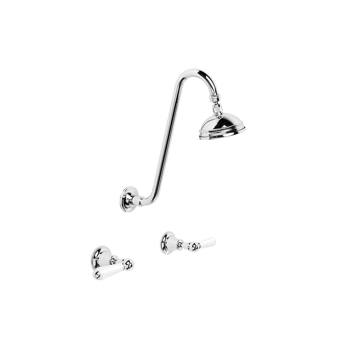 Brodware Neu England Shower Set – White Porcelain Lever