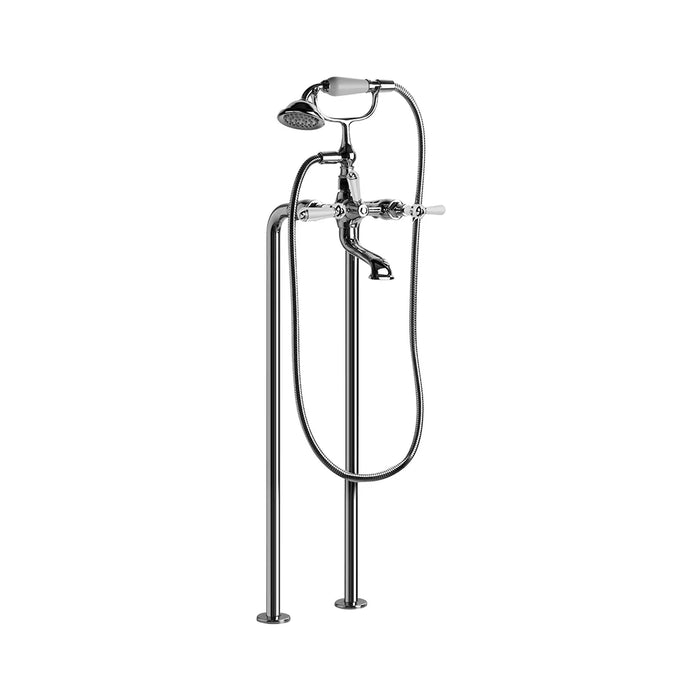 Brodware Neu England Bath Mixer with Handshower – Cross Handle – Ceramic Disc