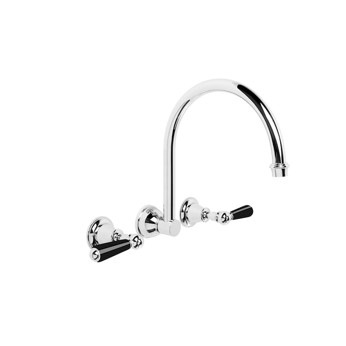 Brodware Neu England Wall Set – Black Porcelain Lever