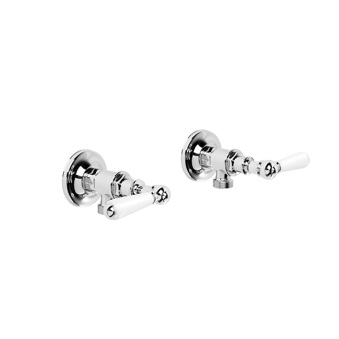 Brodware Neu England Washing Machine Taps – White Porcelain Lever