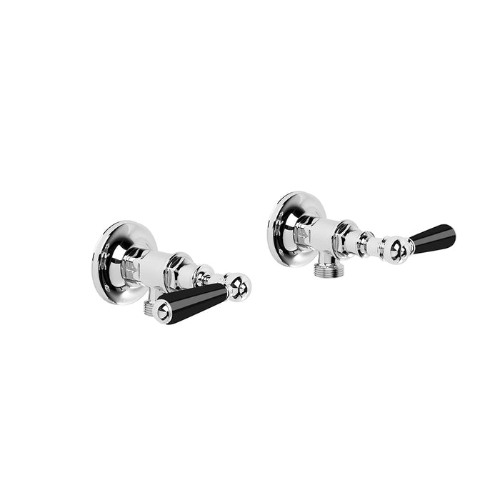Brodware Neu England Washing Machine Taps – Black Porcelain Lever