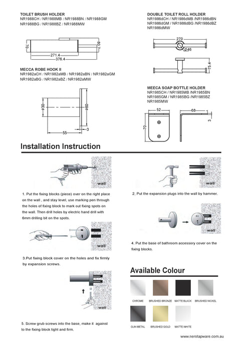 Nero Mecca Single Towel Rail 800mm