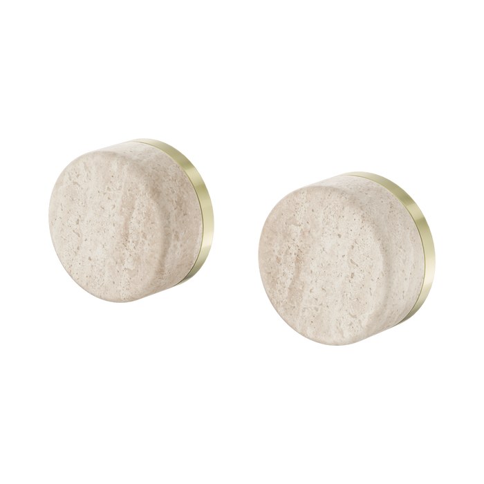 Nero Serenity Wall Top Assemblies With Rome Travertine Handle - Brushed Gold