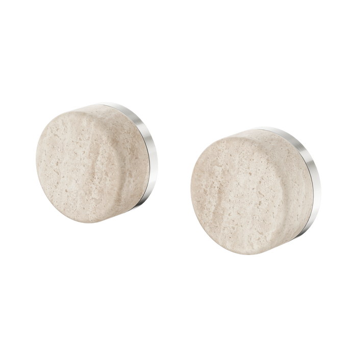 Nero Serenity Wall Top Assemblies With Rome Travertine Handle - Brushed Nickel