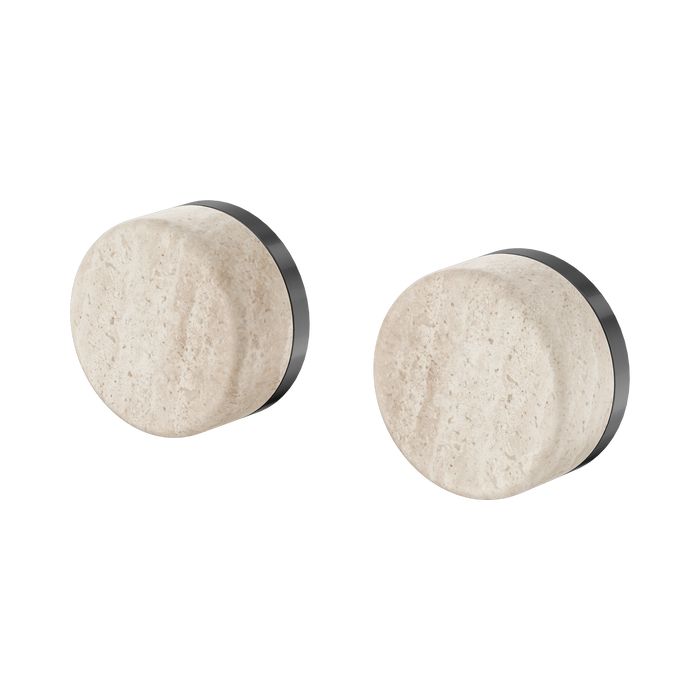 Nero Serenity Wall Top Assemblies With Rome Travertine Handle - Gun Metal