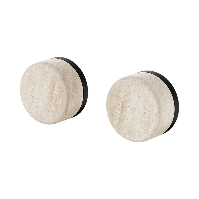 Nero Serenity Wall Top Assemblies With Rome Travertine Handle - Matte Black