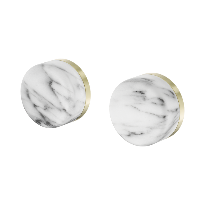 Nero Serenity Wall Top Assemblies With Arabescato Corchia Handle - Brushed Gold