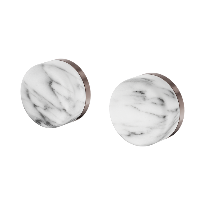 Nero Serenity Wall Top Assemblies With Arabescato Corchia Handle - Brushed Bronze