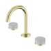 Nero Serenity Basin Set Arc Spout With Carrara Handle - Brushed Gold
