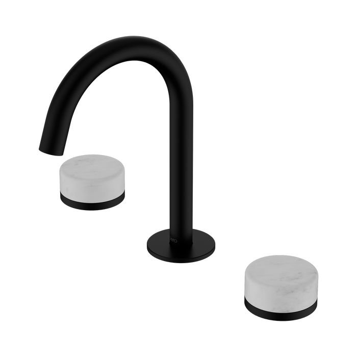 Nero Serenity Basin Set Arc Spout With Carrara Handle - Matte Black