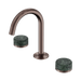 Nero Serenity Basin Set Arc Spout With Verde Alpi Handle - Brushed Bronze