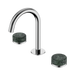Nero Serenity Basin Set Arc Spout With Verde Alpi Handle - Chrome