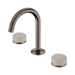 Nero Serenity Basin Set Arc Spout With Rome Travertine Handle - Brushed Bronze