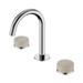 Nero Serenity Basin Set Arc Spout With Rome Travertine Handle - Chrome