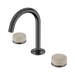 Nero Serenity Basin Set Arc Spout With Rome Travertine Handle - Gun Metal