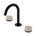 Nero Serenity Basin Set Arc Spout With Rome Travertine Handle - Matte Black