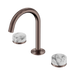 Nero Serenity Basin Set Arc Spout With Arabescato Corchia Handle - Brushed Bronze