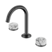 Nero Serenity Basin Set Arc Spout With Arabescato Corchia Handle - Gun Metal