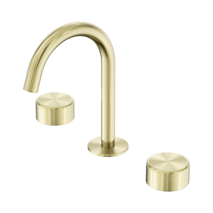 Nero Serenity Basin Set Arc Spout With Metal Handle - Brushed Gold