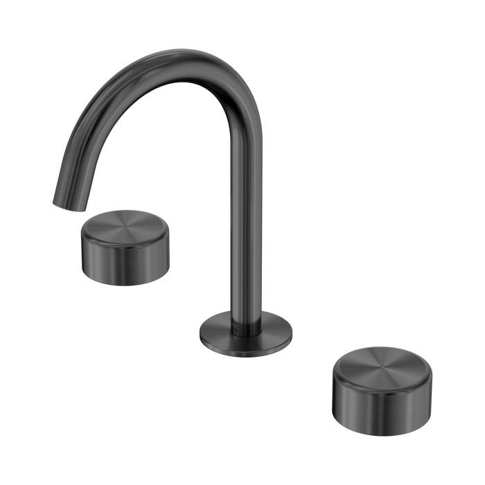 Nero Serenity Basin Set Arc Spout With Metal Handle - Gun Metal