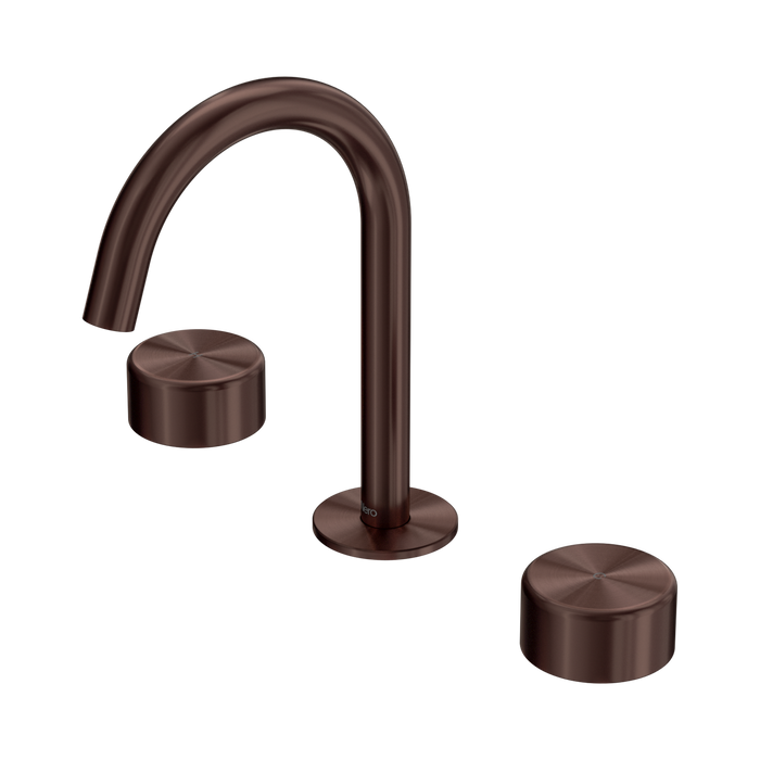 Nero Serenity Basin Set Arc Spout With Metal Handle - Rome Bronze