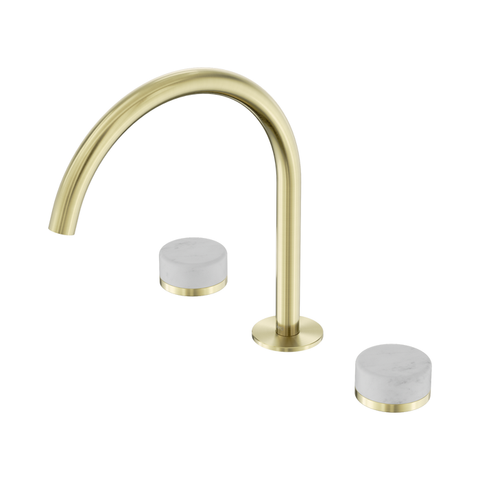 Nero Serenity Bath/Kitchen Set Arc Spout With Carrara Handle - Brushed Gold