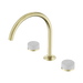 Nero Serenity Bath/Kitchen Set Arc Spout With Carrara Handle - Brushed Gold