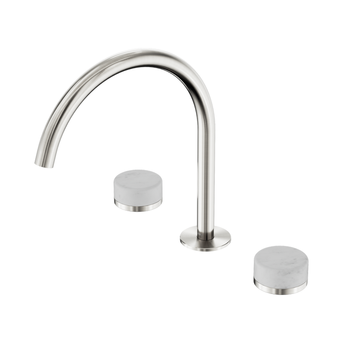 Nero Serenity Bath/Kitchen Set Arc Spout With Carrara Handle - Brushed Nickel