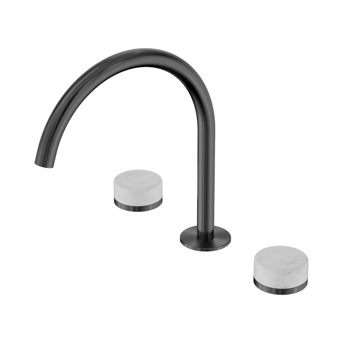 Nero Serenity Bath/Kitchen Set Arc Spout With Carrara Handle - Gun Metal