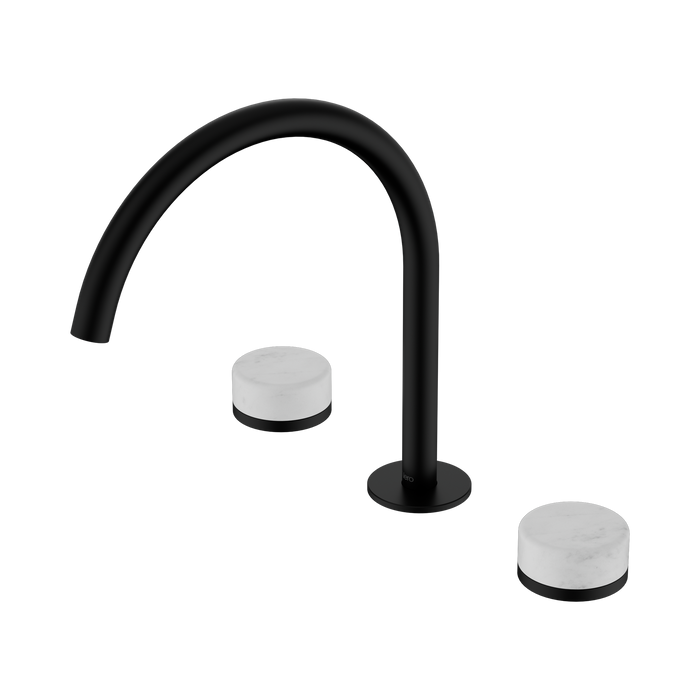 Nero Serenity Bath/Kitchen Set Arc Spout With Carrara Handle - Matte Black