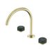 Nero Serenity Bath/Kitchen Set Arc Spout With Verde Alpi Handle - Brushed Gold