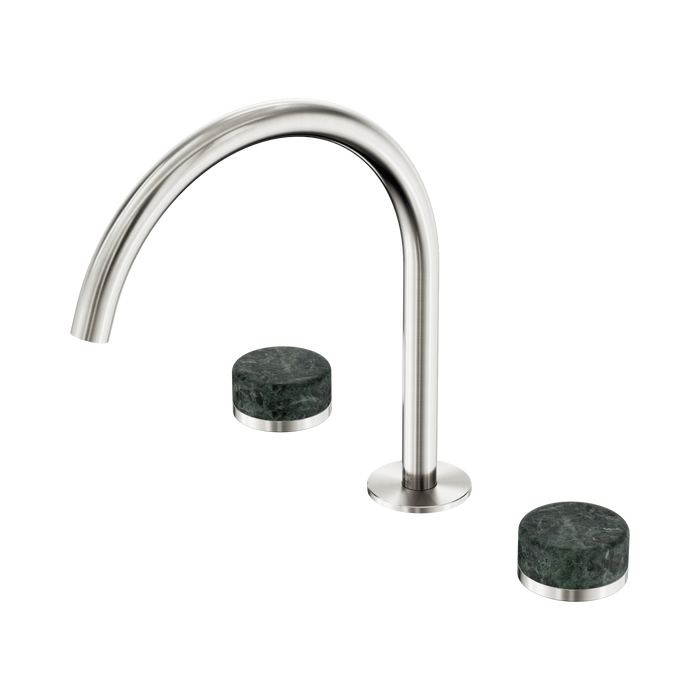 Nero Serenity Bath/Kitchen Set Arc Spout With Verde Alpi Handle - Brushed Nickel