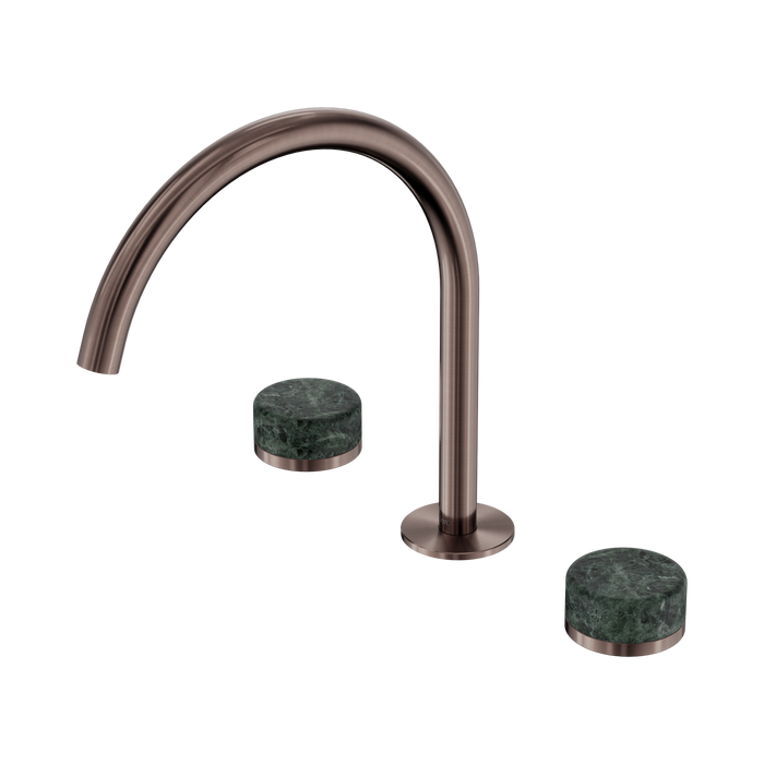 Nero Serenity Bath/Kitchen Set Arc Spout With Verde Alpi Handle - Brushed Bronze