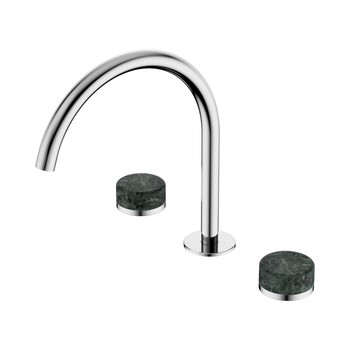 Nero Serenity Bath/Kitchen Set Arc Spout With Verde Alpi Handle - Chrome