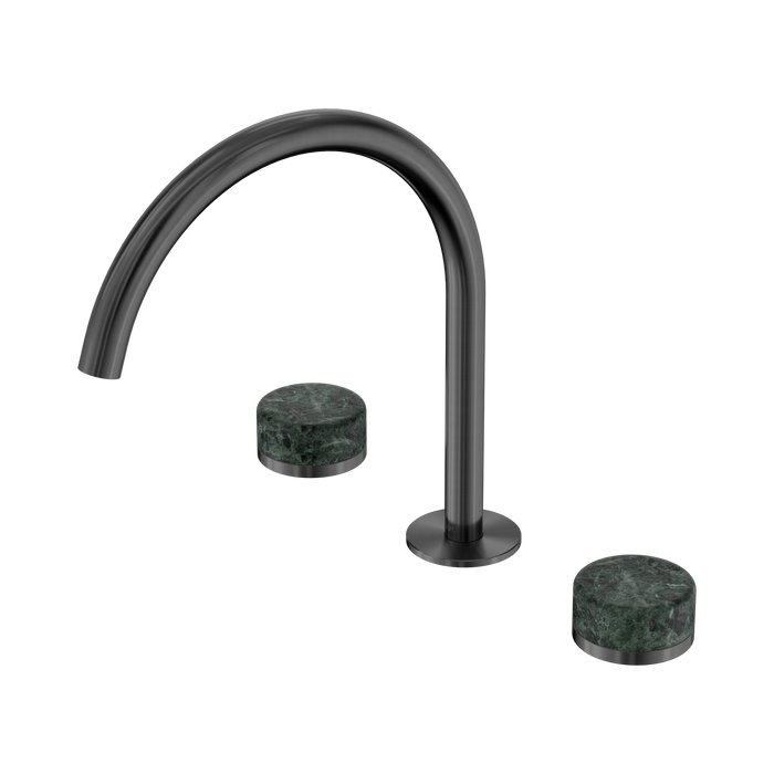 Nero Serenity Bath/Kitchen Set Arc Spout With Verde Alpi Handle - Gun Metal