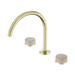 Nero Serenity Bath/Kitchen Set Arc Spout With Rome Travertine Handle - Brushed Gold