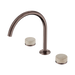 Nero Serenity Bath/Kitchen Set Arc Spout With Rome Travertine Handle - Brushed Bronze