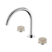 Nero Serenity Bath/Kitchen Set Arc Spout With Rome Travertine Handle - Chrome