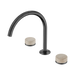 Nero Serenity Bath/Kitchen Set Arc Spout With Rome Travertine Handle - Gun Metal