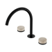 Nero Serenity Bath/Kitchen Set Arc Spout With Rome Travertine Handle - Matte Black
