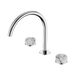 Nero Serenity Bath/Kitchen Set Arc Spout With Arabescato Corchia Handle - Chrome