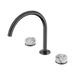 Nero Serenity Bath/Kitchen Set Arc Spout With Arabescato Corchia Handle - Gun Metal