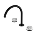 Nero Serenity Bath/Kitchen Set Arc Spout With Arabescato Corchia Handle - Matte Black