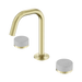 Nero Serenity Basin Set Edge Spout With Carrara Handle - Brushed Gold