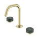 Nero Serenity Basin Set Edge Spout With Verde Alpi Handle - Brushed Gold